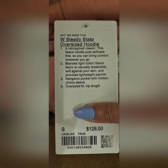 NWT Lululemon Steady State Oversized Hoodie Sweatshirt Tea Rose - Picture 3 of 5